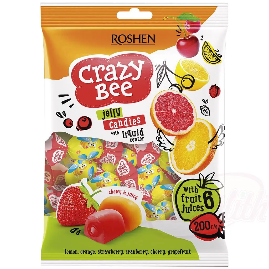 Roshen Crazy Bee Filled Fruit Jelly 200 g
