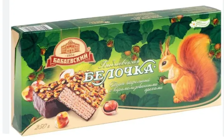 Babayevsky Belochka Wafer Cake with Caramelized Nuts 220 g 