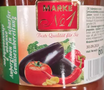 Marke No.1 Auberginen Gemusezubereitung 660 g
