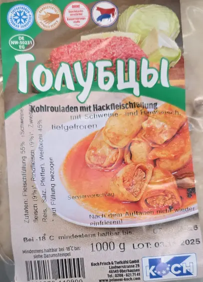 Golubtsy Lahana Sarması Dana ve Domuz Etli 1000 g