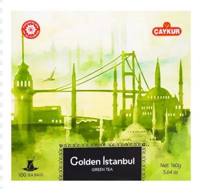 Çaykur Golden Istanbul Green Tea 100 Tea Bags 160 g