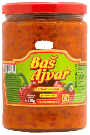Bas Ajvar Scharf Paprikapaste 530 g
