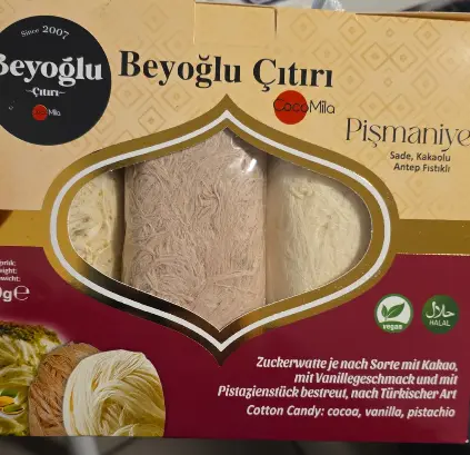 CocoMila Beyoğlu Çıtırı Pişmaniye Kakao, Vanille & Pistazie 360 g