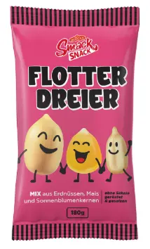 Smack Snack Flotter Dreier Mix Erdnüsse, Mais & Sonnenblumenkerne 180 g