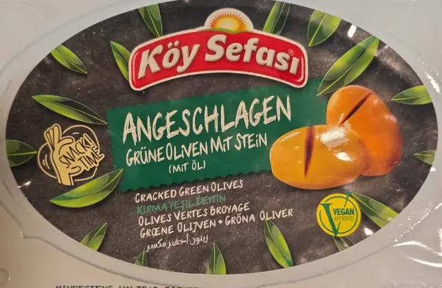 Köy Sefası Angeschlagene Grüne Oliven mit Stein 100 g