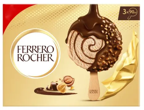 Ferrero Rocher Hazelnut Ice Cream Stick 3 x 90 ml