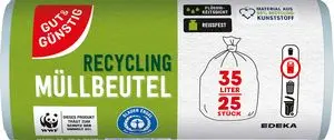 Gut & Günstig Recycling Garbage Bags 35 l 25 pcs