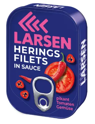 Larsen Herring Fillets in Spicy Tomato Vegetable Sauce 110 g 