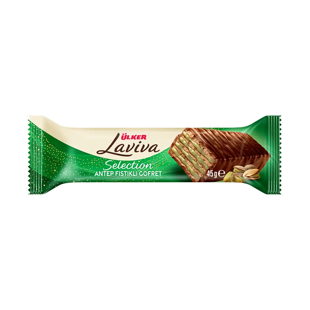 Laviva Selection Antep Fıstıklı Çikolata Kaplamalı Gofret 45 g