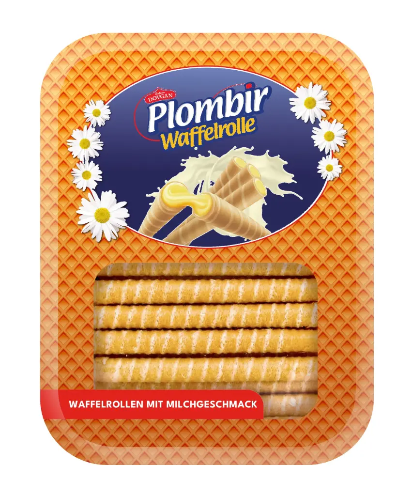 Plombir Waffelrollen mit Milchgeschmack 400 g