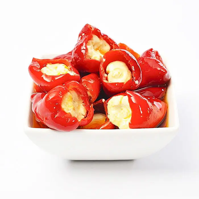 Peperados Red Peppers Stuffed with Cheese 4.6 kg Bucket