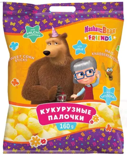[GSAL102710838] Masha ve Koca Ayı Friends Süt Aromalı Mısır Çubukları 160 g