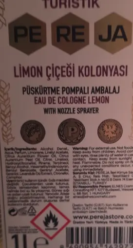 [GSAL102510163] Pereja Limon Çiçeği Kolonyası Sprey 1 l