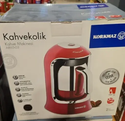 [GSAL102216311] Korkmaz Kahvekolik Kahve Makinesi Kırmızı A860-03