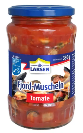 [GSAL1012101326] Larsen Fjord Mussels in Tomato MSC 350 g